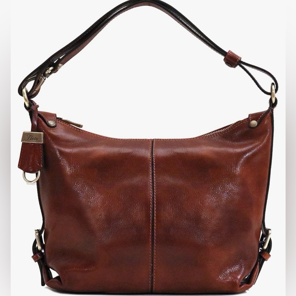 Floto Capri Full-Grain Leather Shoulder & Crossbody Tote Handbag New